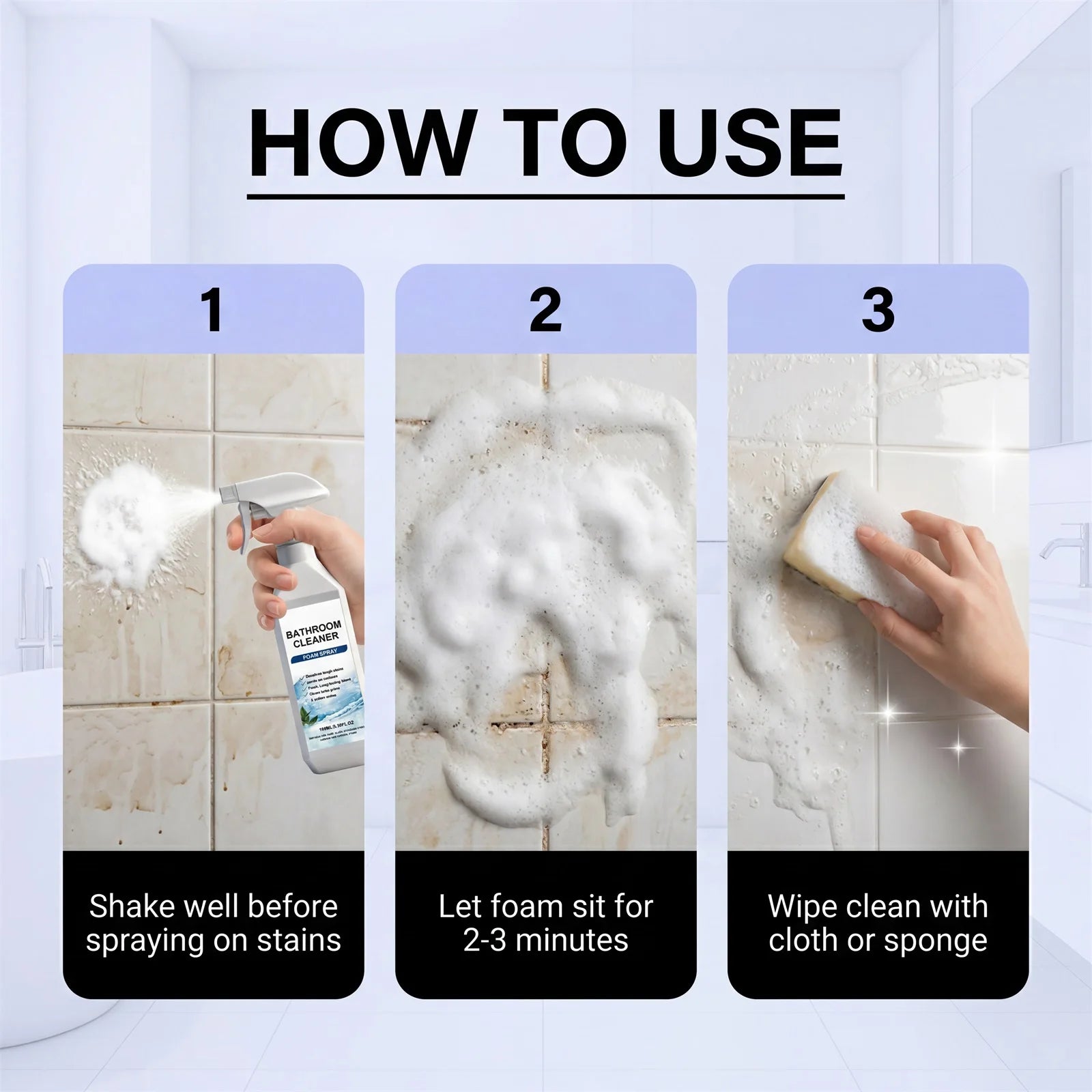 Bathroom Cleaner Daily Cleaning Stains Renovation Fresh Scent Multi-Effect Convenient Spray for Toilet and Bathroom