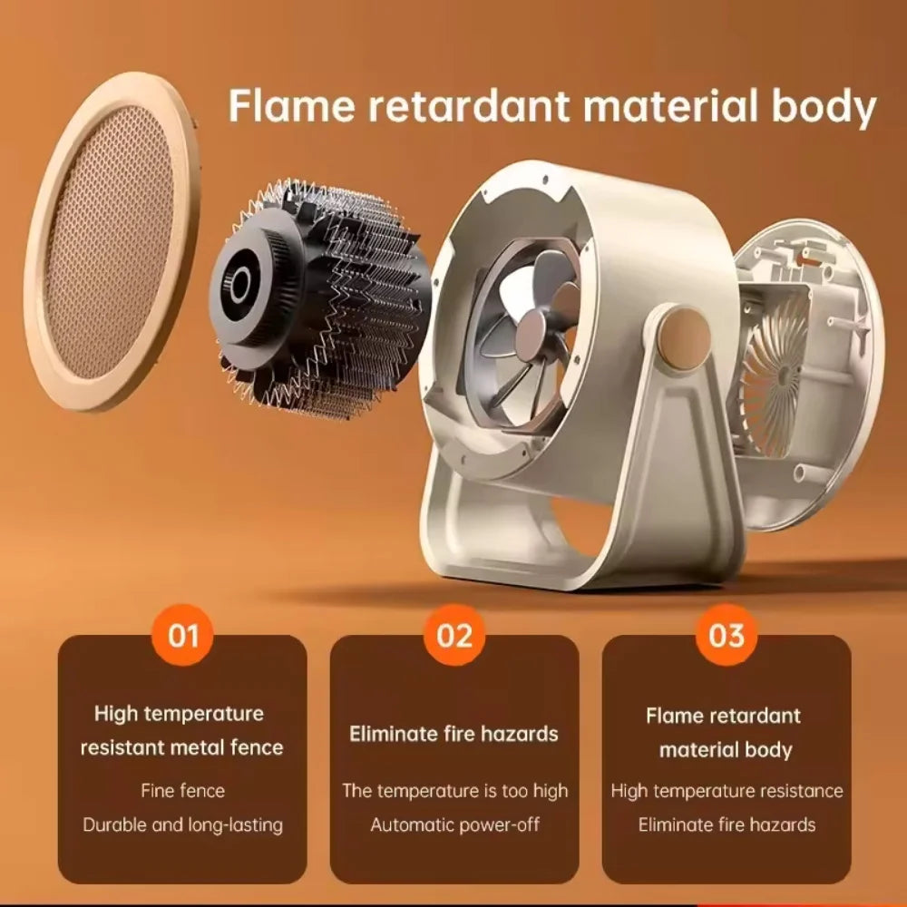 Desktop Heater Electric Hot Air Blower Portable Fan Stove Warm Mini Radiator Home Office Room Warmer for Winter Low Consumption