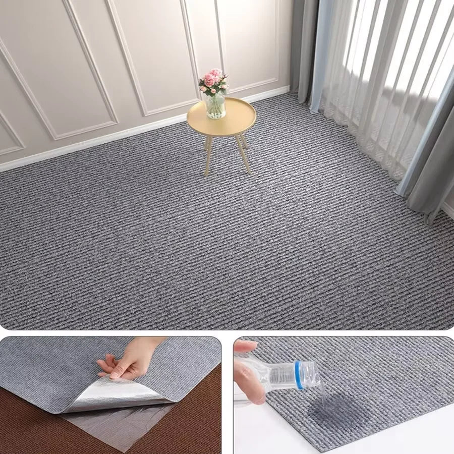 Solid Color Room Decoration Self-adhesive Carpet Living Room Staircase Home Decor Water Uptake Bedroom Rug Bathroom Kitchen Rugs