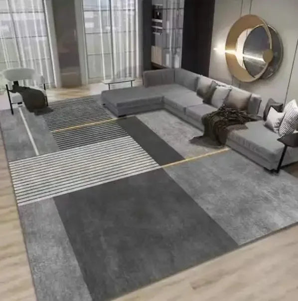 Modern Simple Living Room Decoration Carpet Large Area Soft Lounge Rug Gray Nordic Rugs for Bedroom Washable Anti-slip Floor Mat