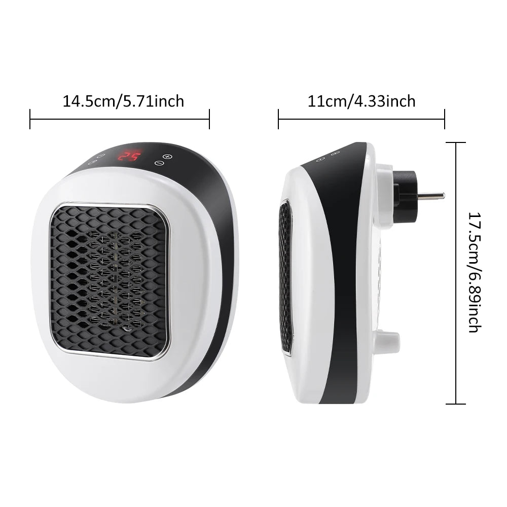 Portable Heater Electric Heater Plug in Wall Room Heater Home Appliance Heating Stove Mini Radiator Remote Warmer Machine 600W