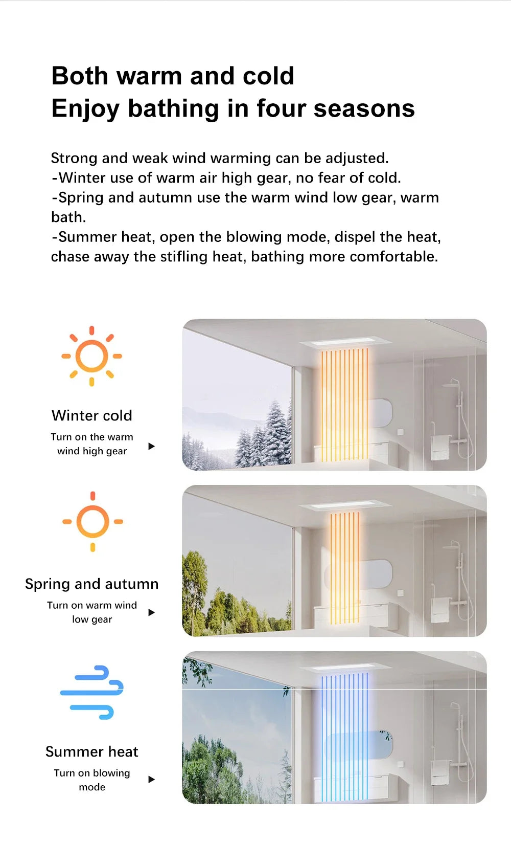 Xiaomi Smart Bathroom Heater Air-heated Exhaust Fan Ceiling Light Integrated Warm Air Winter Heater Work With App