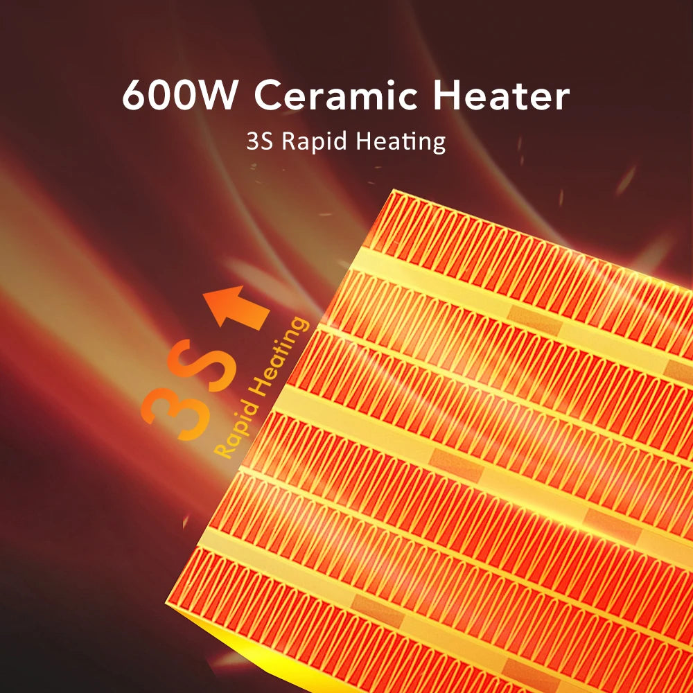 Portable Heater Electric Heater Plug in Wall Room Heater Home Appliance Heating Stove Mini Radiator Remote Warmer Machine 600W
