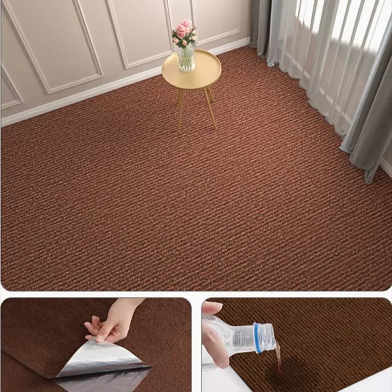 Solid Color Room Decoration Self-adhesive Carpet Living Room Staircase Home Decor Water Uptake Bedroom Rug Bathroom Kitchen Rugs
