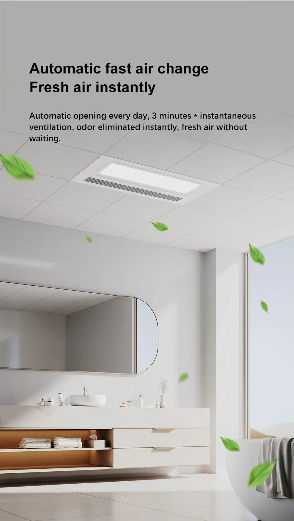 Xiaomi Smart Bathroom Heater Air-heated Exhaust Fan Ceiling Light Integrated Warm Air Winter Heater Work With App