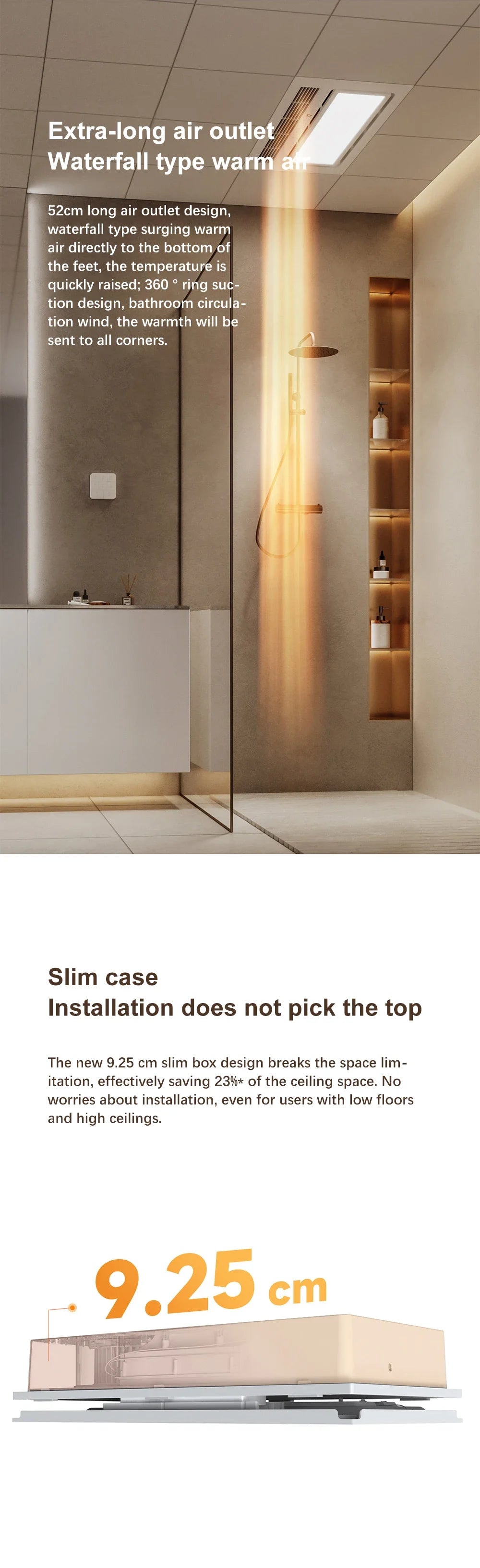 Xiaomi Smart Bathroom Heater Air-heated Exhaust Fan Ceiling Light Integrated Warm Air Winter Heater Work With App