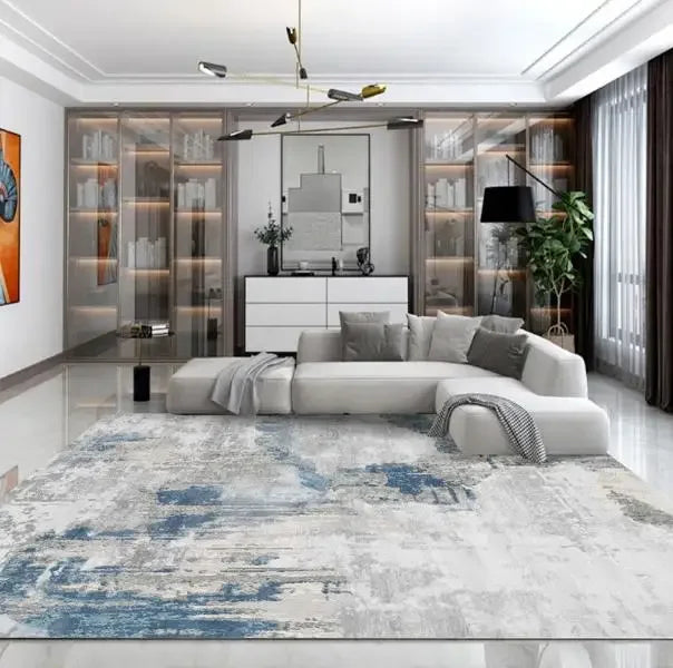 Modern Simple Living Room Decoration Carpet Large Area Soft Lounge Rug Gray Nordic Rugs for Bedroom Washable Anti-slip Floor Mat