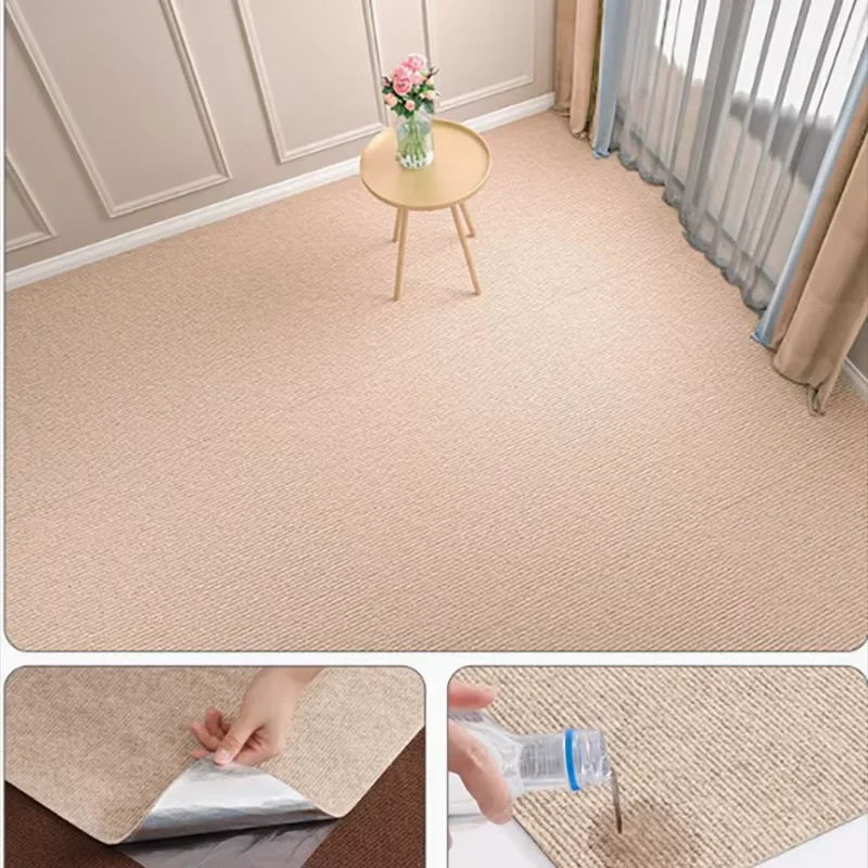 Solid Color Room Decoration Self-adhesive Carpet Living Room Staircase Home Decor Water Uptake Bedroom Rug Bathroom Kitchen Rugs