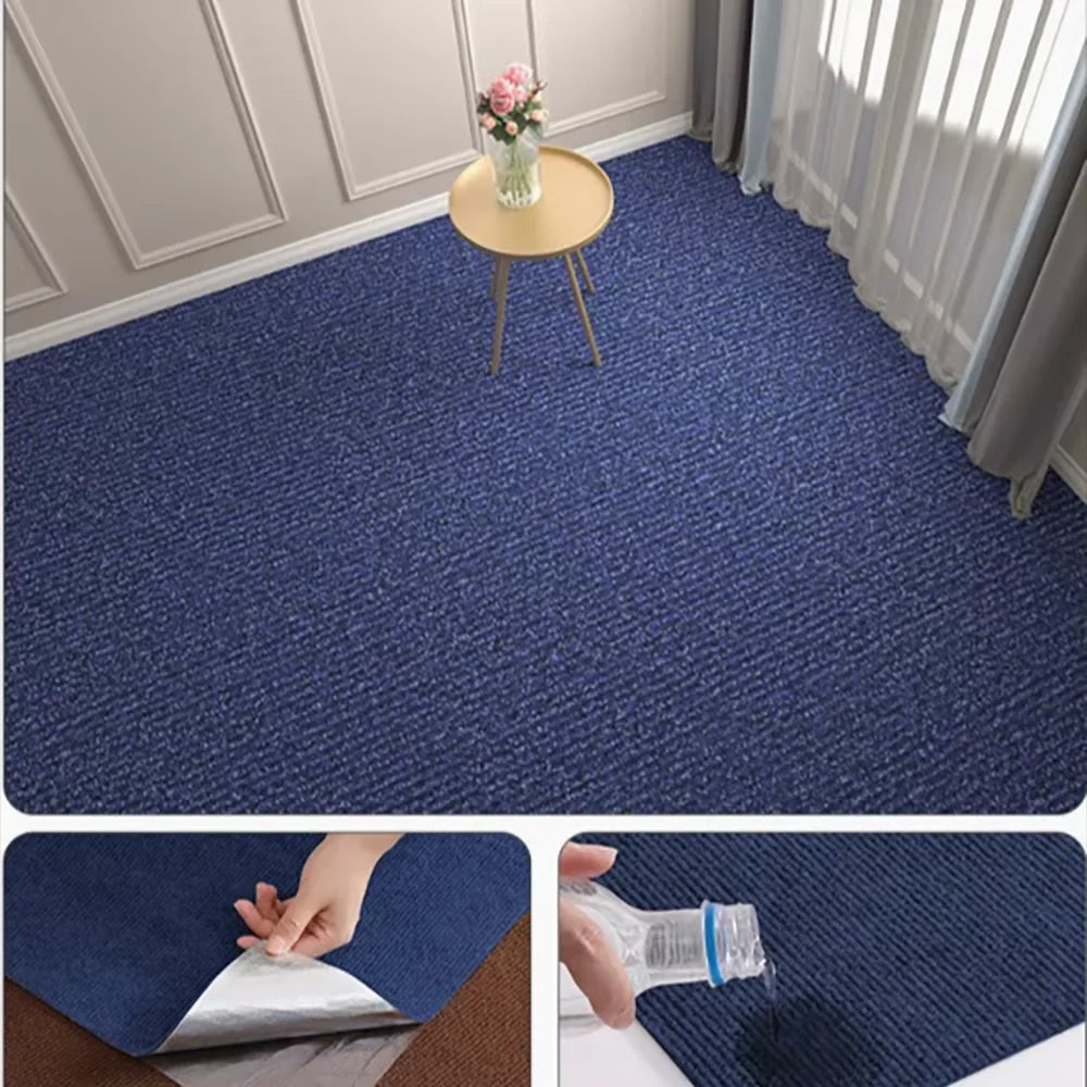 Solid Color Room Decoration Self-adhesive Carpet Living Room Staircase Home Decor Water Uptake Bedroom Rug Bathroom Kitchen Rugs