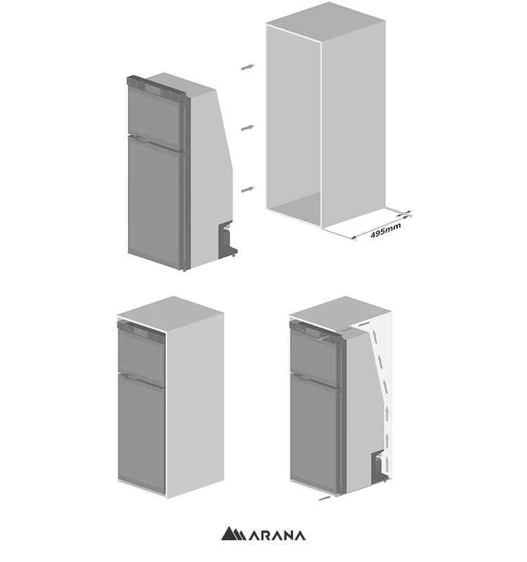 Smart Major Appliances 12V 96L Motorhome Refrigerator Caravan Freezer for Campers Electrical Systems