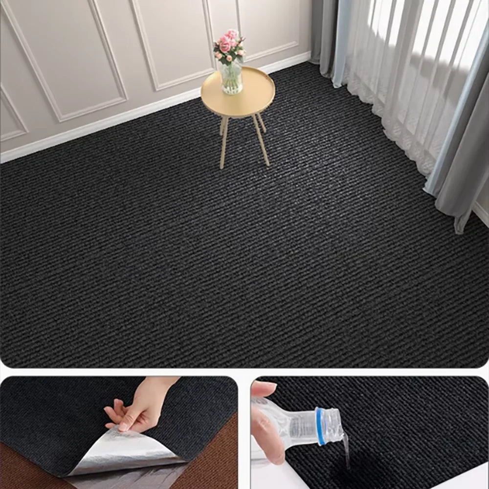 Solid Color Room Decoration Self-adhesive Carpet Living Room Staircase Home Decor Water Uptake Bedroom Rug Bathroom Kitchen Rugs