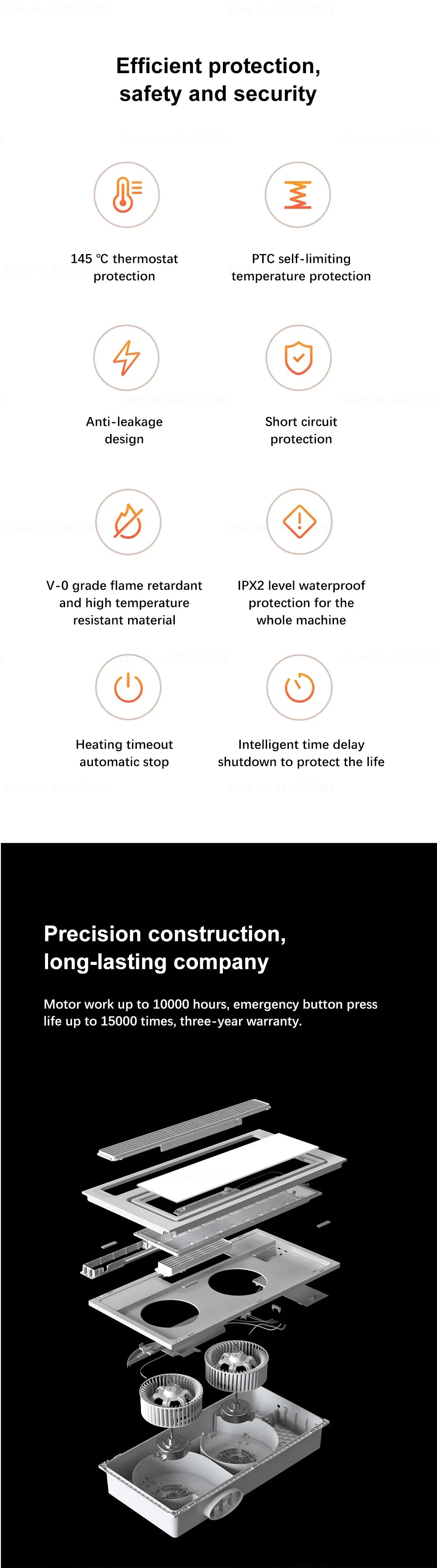 Xiaomi Smart Bathroom Heater Air-heated Exhaust Fan Ceiling Light Integrated Warm Air Winter Heater Work With App